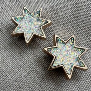 Crocs Elevated Metal Gold Glittering Star Jibbitz X2